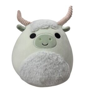 Squishmallows Iver Mint Green Highland Cow 8 Inch Fuzzy Belly Easter Plush Toy